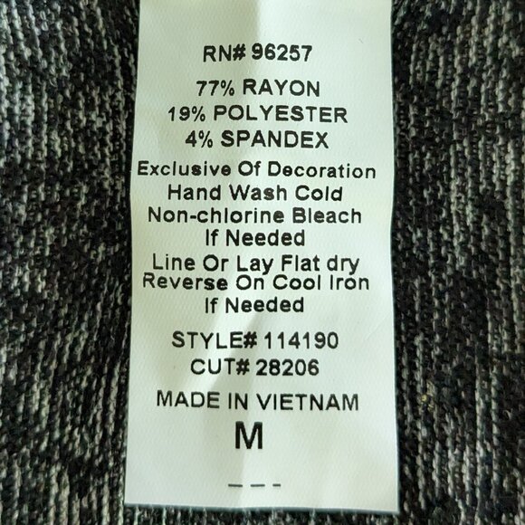 PerSeption Concept Women’s black gray rhinestone scoop-neck bell sleeve sweater - Picture 7 of 7